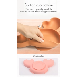 Baby Silicone Non-Slip Suction Bowl Plate Spoon Waterproof