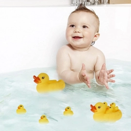 Rubber Duck Family Squeak Ducks Baby Shower Toy Float Bathtub Yellow Duck