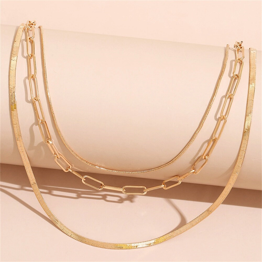 Gold Color Punk Hip Hop Thick Chain Snake Chains Necklace For Women Vintage