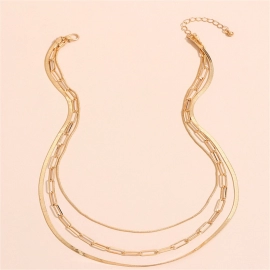 Gold Color Punk Hip Hop Thick Chain Snake Chains Necklace For Women Vintage